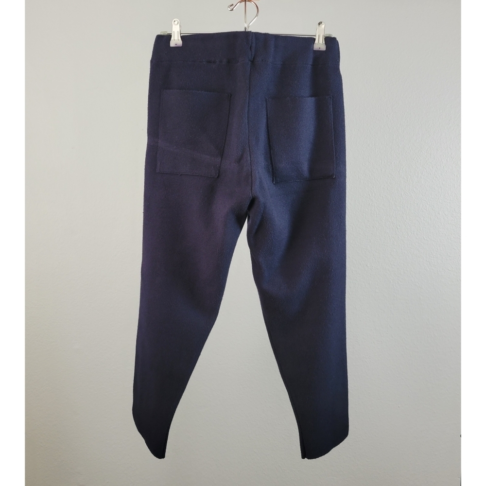 ZARA // cropped straight leg elastic waist side stripe knit pants - Picture 4 of 9